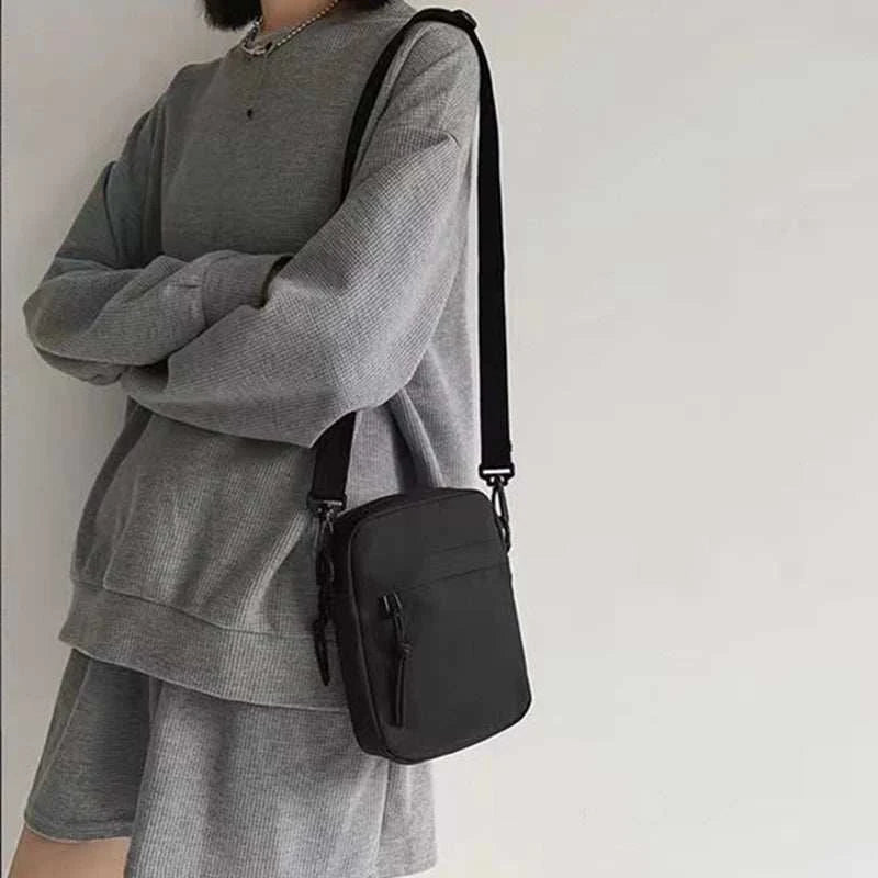 Men's and women's single-shoulder bags, crossbody bags, solid-colored single-shoulder small bags, lightweight mobile phone bags