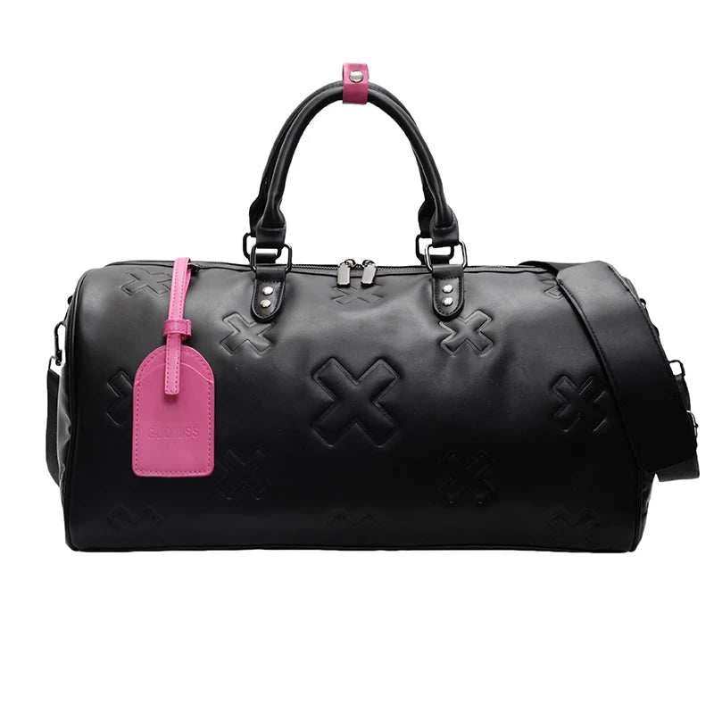 Stylish Women's Large Capacity Travel Shoulder Bag Durable PU Women's Personalized Fitness Tote Bag Dry/Wet Separation Handheld