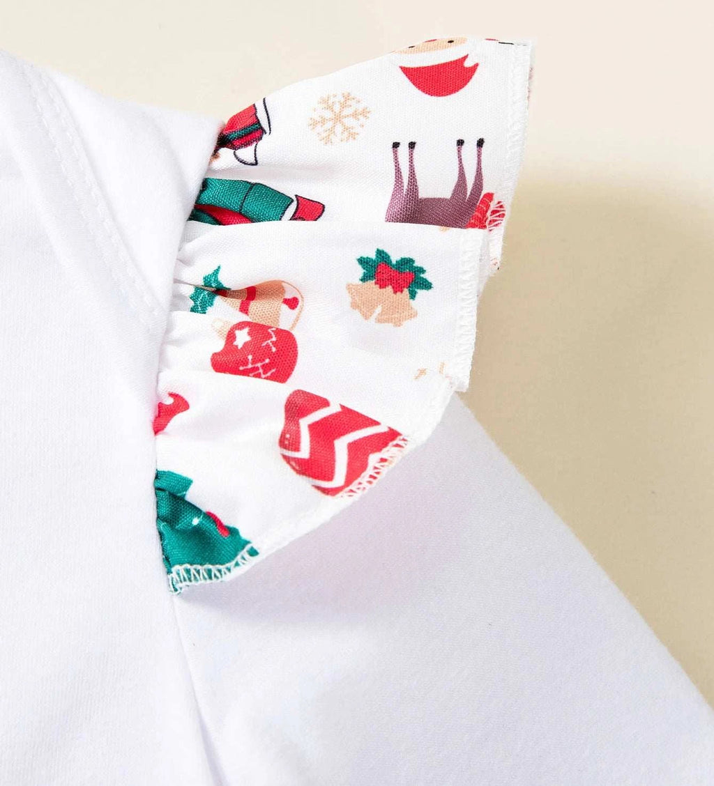 My First Christmas Outfit Baby Girl White Christmas Bodysuit Green Tree Tutu Skirt Headband First New Year Party Sweet  Clothes