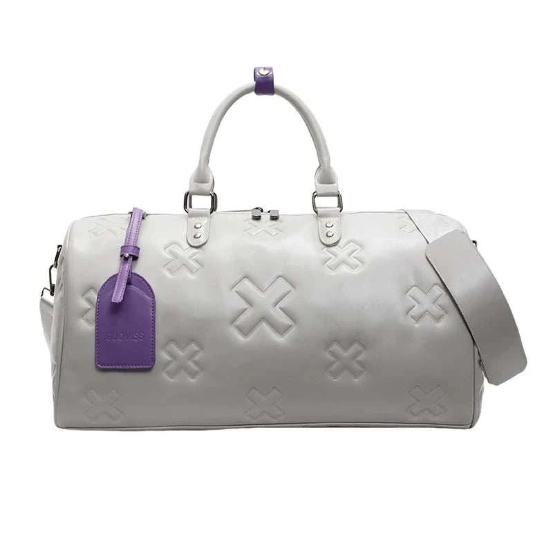 Stylish Women's Large Capacity Travel Shoulder Bag Durable PU Women's Personalized Fitness Tote Bag Dry/Wet Separation Handheld