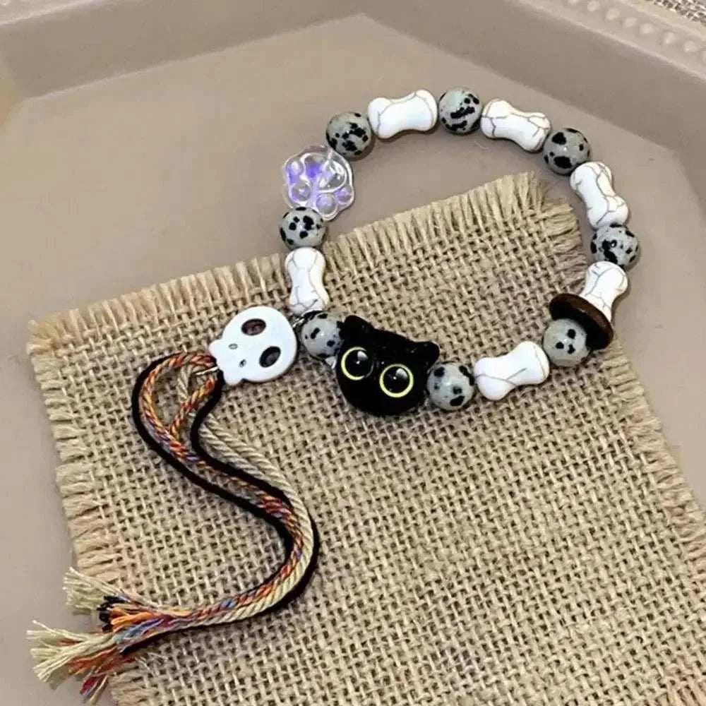 Fashion Luminous Beads Couple Bracelets For Women Men Charm Cat Matching Friend Bracelet Glow In The Dark Jewelry