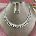 Luxury Jewelry Set for Women: Diamond Necklace + Earrings, Fashionably Elegant, Simple and Versatile, Perfect for Evening Partie