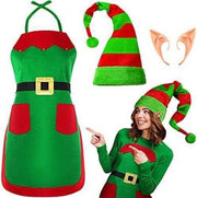 Christmas elf costume apron hat and elf ears cosplay set for holiday parties