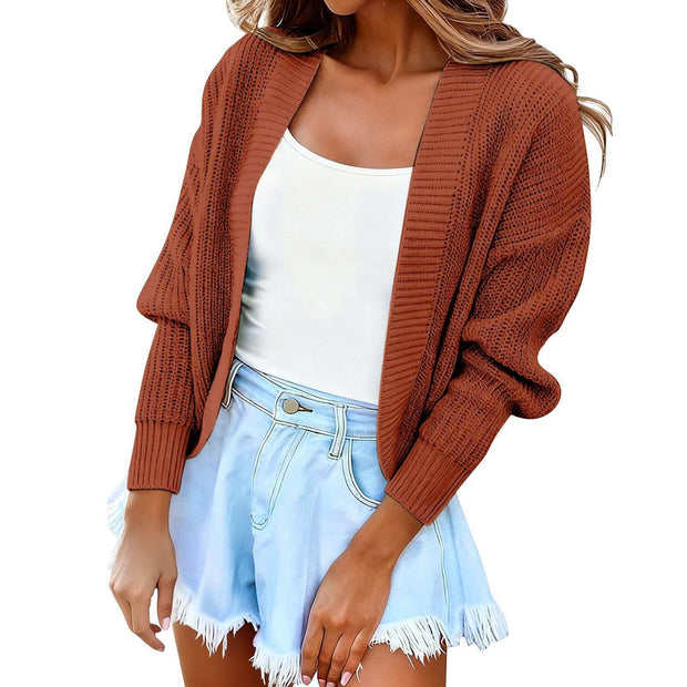 Women's Short Cape Knitted Cardigan Sweater