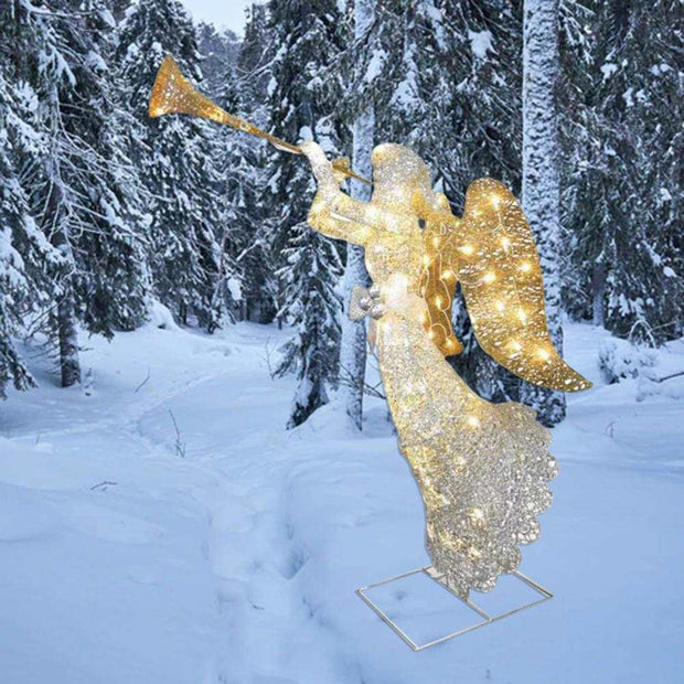 Acrylic angel Christmas decoration with lights for garden hanging display
