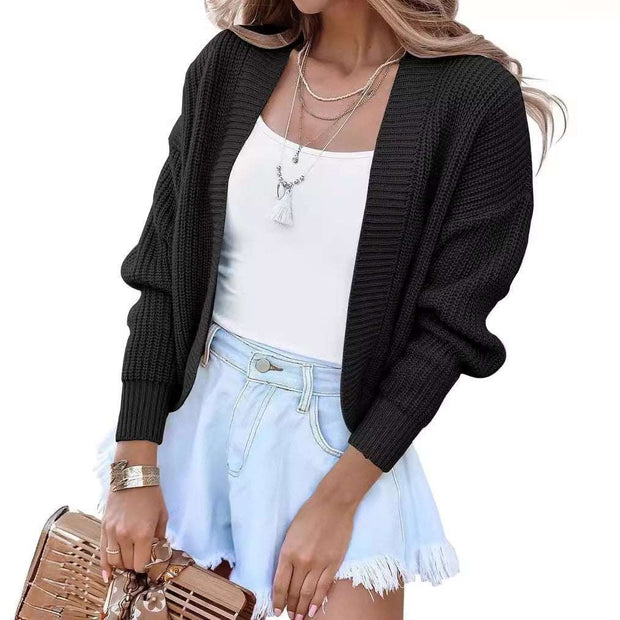Women's Short Cape Knitted Cardigan Sweater