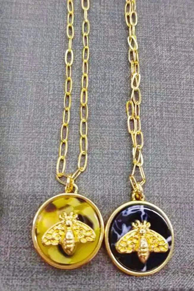 Elegant Bee Jewel Necklace Gold