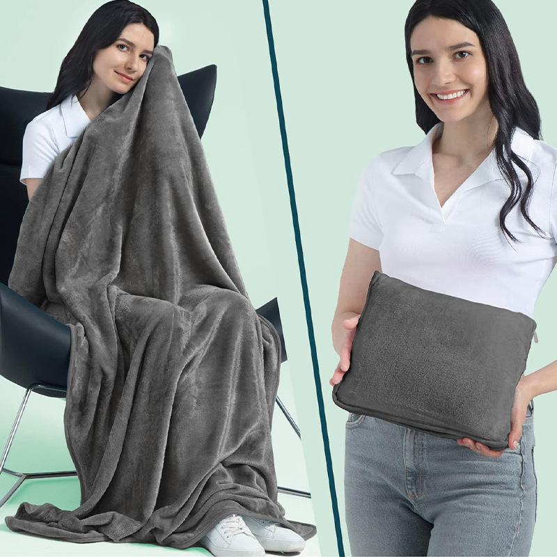 Travel Pillow Blanket Set Cozy Comfort Kit