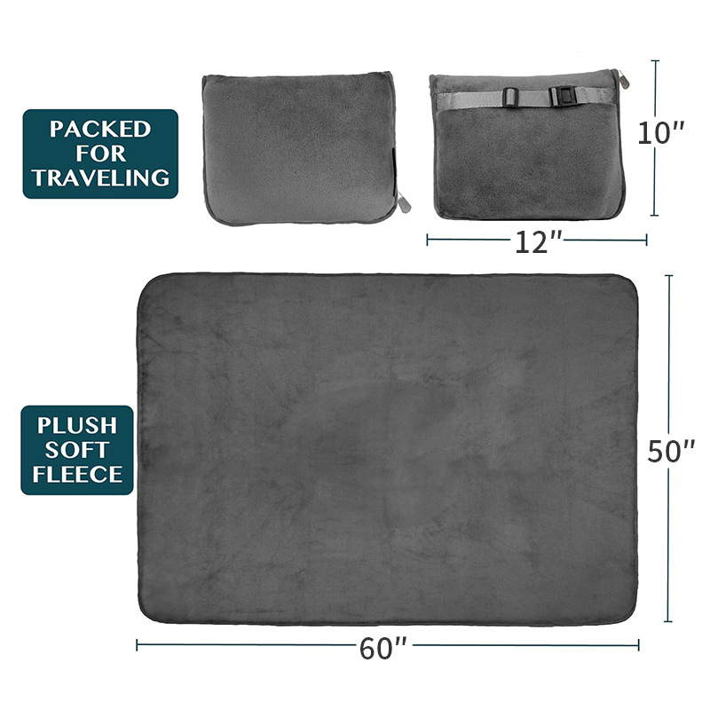 Travel Pillow Blanket Set Cozy Comfort Kit