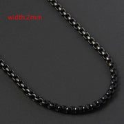 Less Steel Figaro Cuban Chain Necklace For Men Women Jewelry