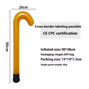 Inflatable gold Christmas candy cane decoration 90x28cm for outdoor garden Christmas décor