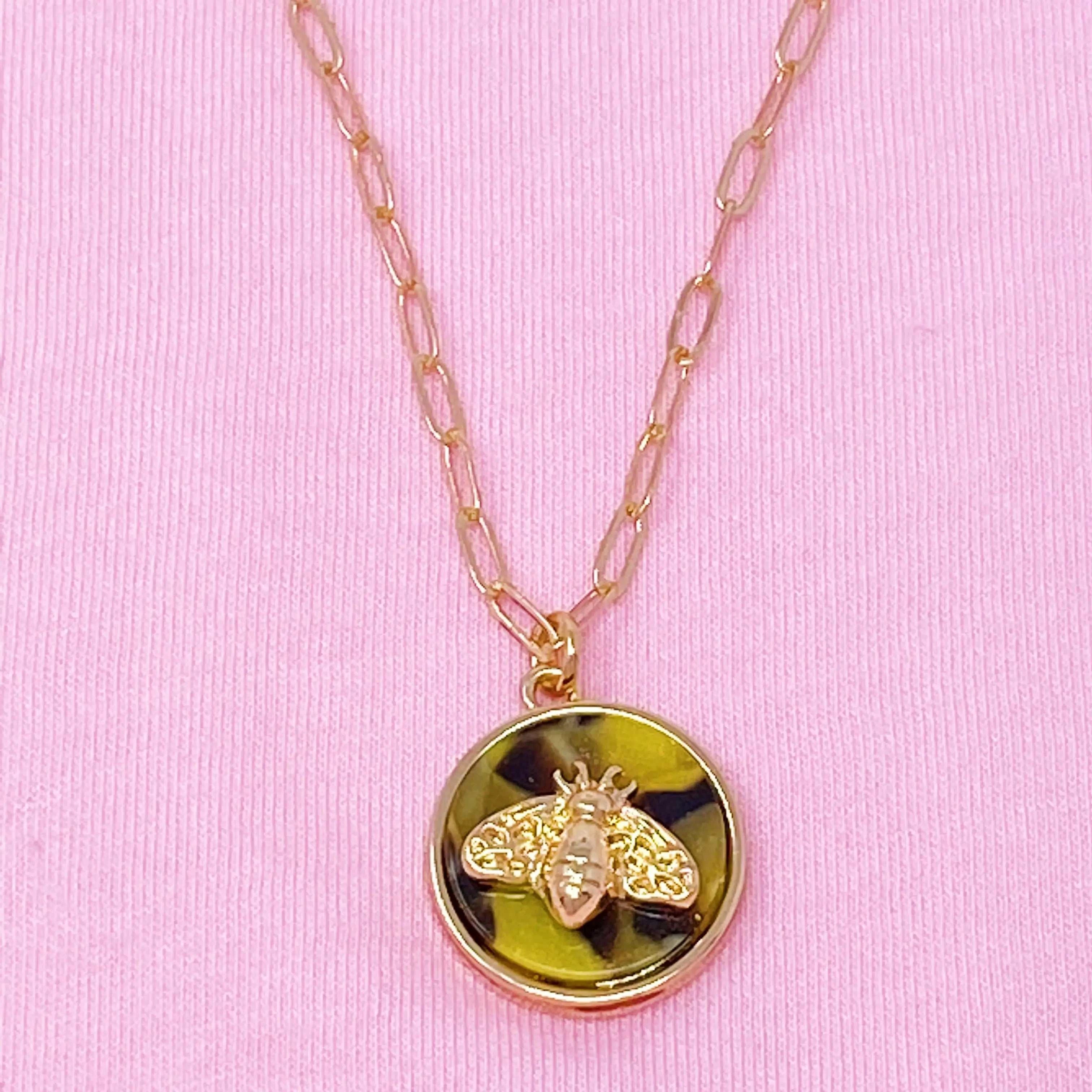 Elegant Bee Jewel Necklace Gold
