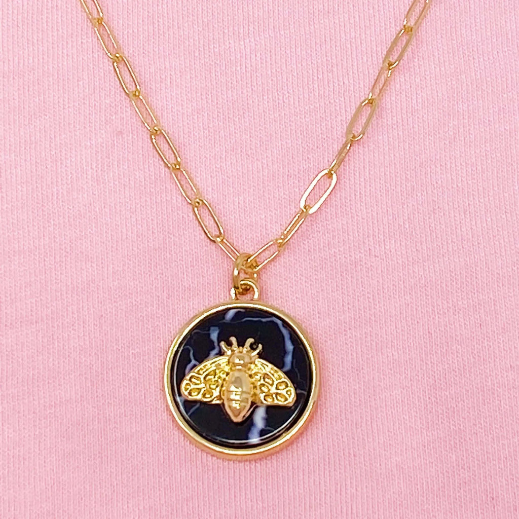 Elegant Bee Jewel Necklace Gold
