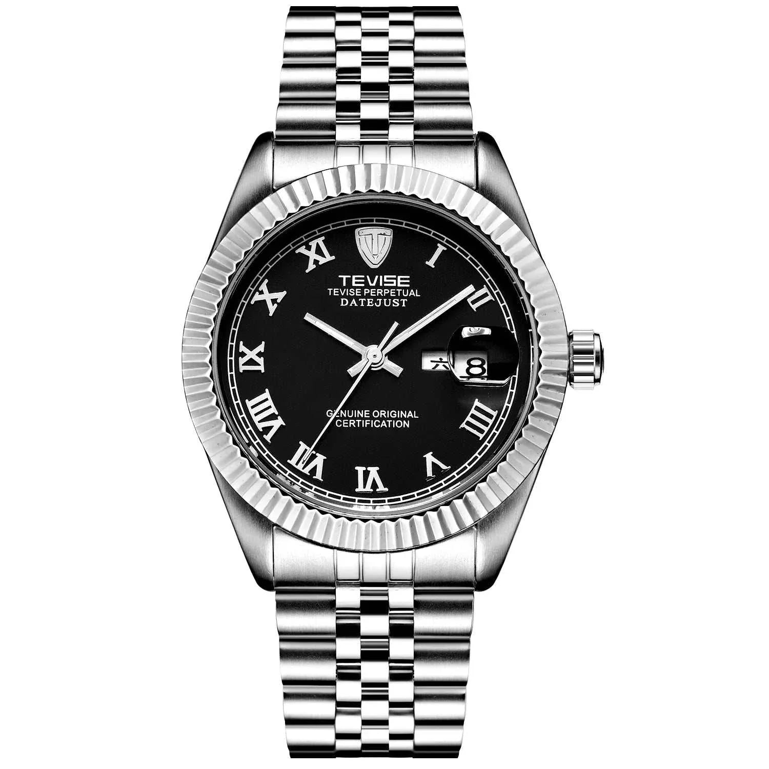 Detective Explosion Calendar men's mechanical automatic watch with metal strap and waterproof feature