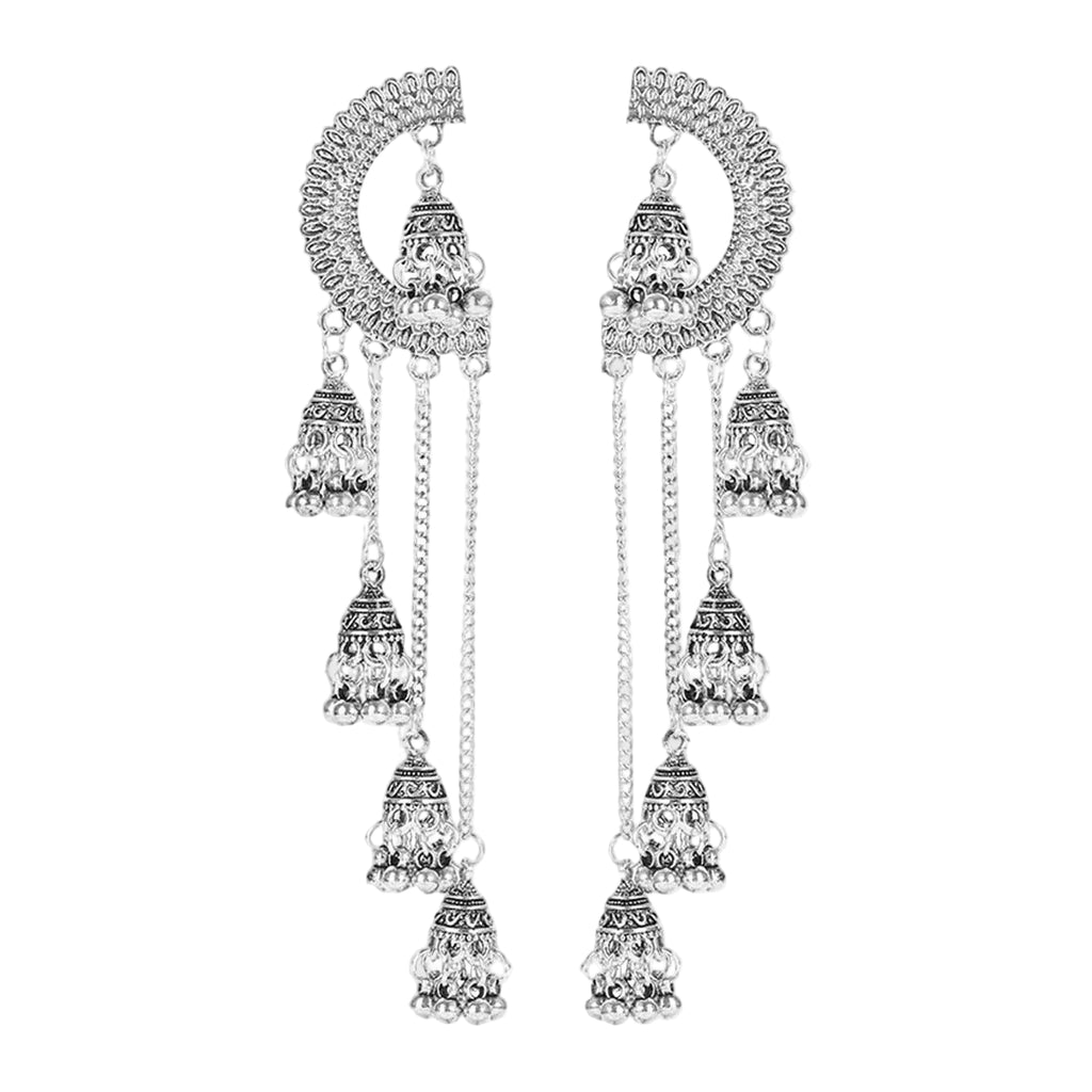 Indian Jhumka Earrings for Women - Vintage Statement Jewelry with intricate designs and dangling bells.